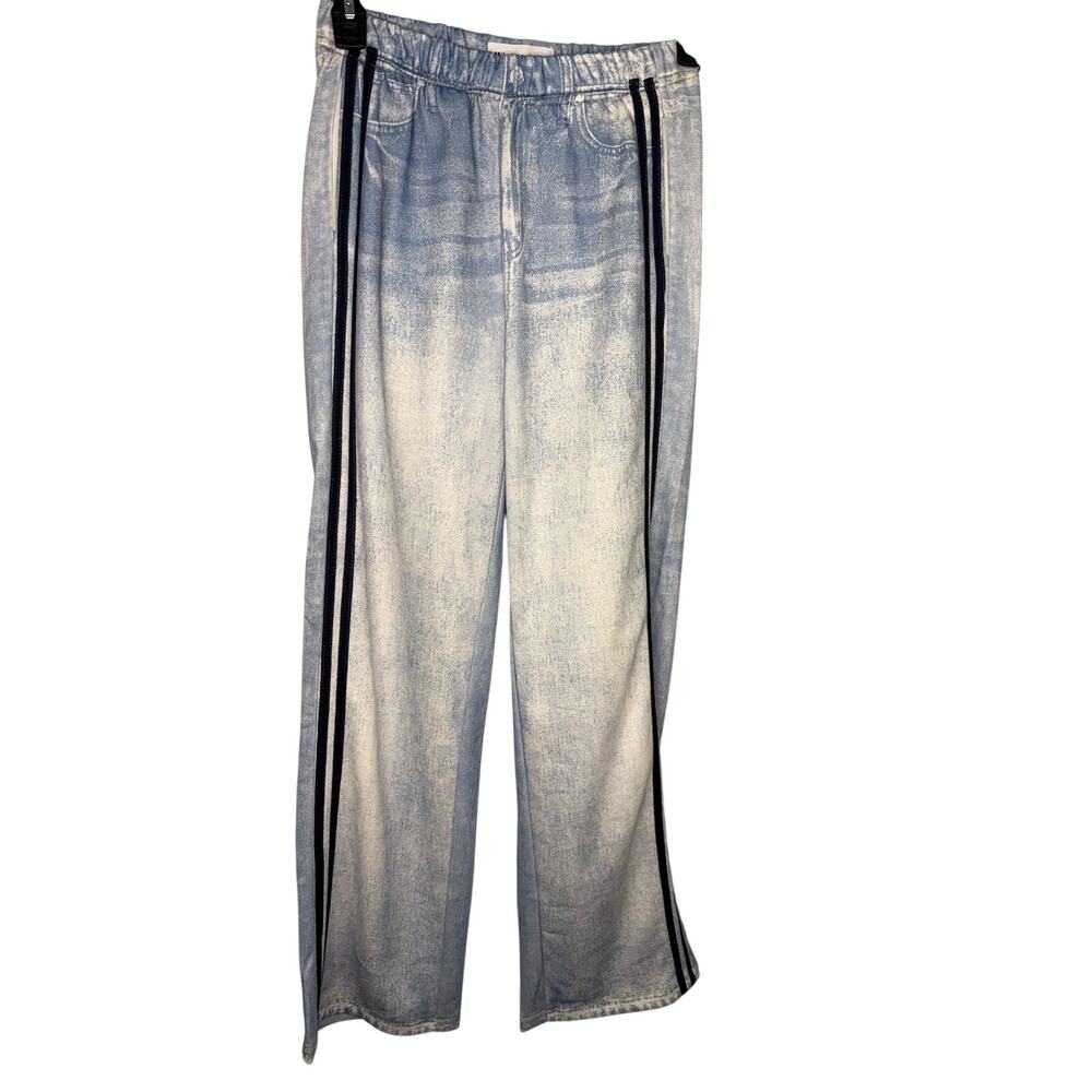 Mila Rosabella Sweatpant Jeans Stripes PJ Small Pull On Stretch Comfy Wide Leg